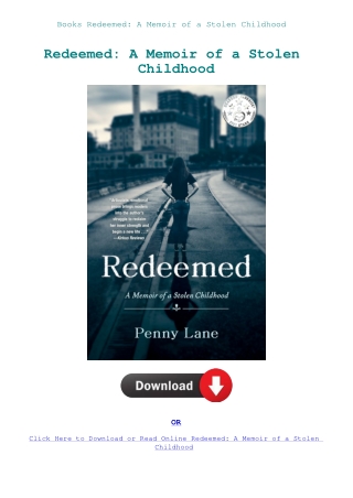 Books Redeemed A Memoir of a Stolen Childhood