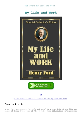 PDF Books My life and Work