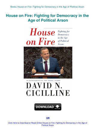 Books House on Fire Fighting for Democracy in the Age of Political Arson