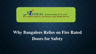 Why Bangalore Relies on Fire Rated Doors for Safety