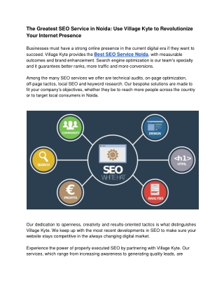 The Greatest SEO Service in Noida_ Use Village Kyte to Revolutionize Your Internet Presence