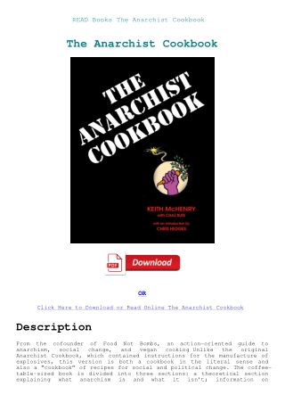 READ Books The Anarchist Cookbook