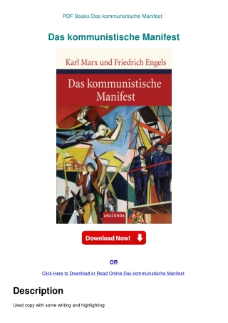 PDF Books Das kommunistische Manifest