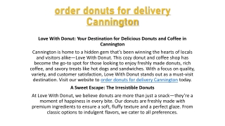 order donuts for delivery Cannington