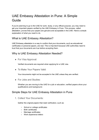 Expert UAE Embassy Attestation Services in Pune