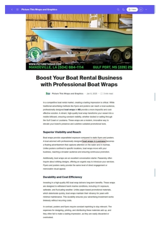 Boost Your Boat Rental Business with Professional Boat Wraps