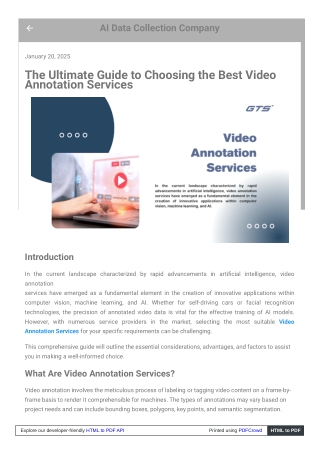 The Ultimate Guide to Choosing the Best Video Annotation Services