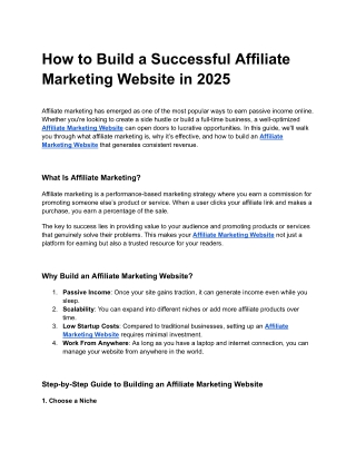 How to Build a Successful Affiliate Marketing Website in 2025