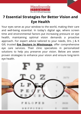 7 Essential Strategies for Better Vision and Eye Health