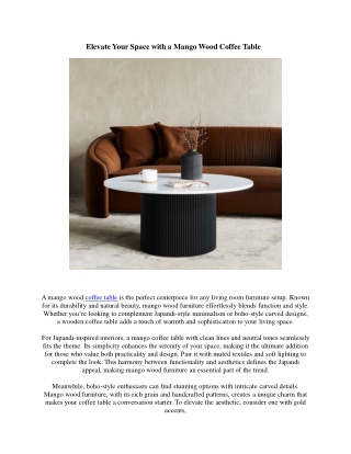 Transform Your Living Room with a Mango Coffee Table
