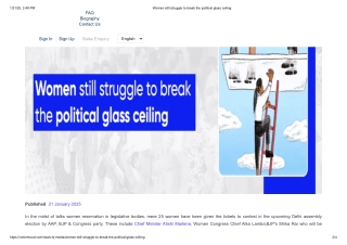 Women still struggle to break the political glass ceiling
