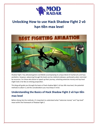 Unlocking How to use Hack Shadow Fight 2 vô hạn tiền max level