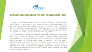 How Does Ayurveda Treat the Root Cause of Joint Pain?