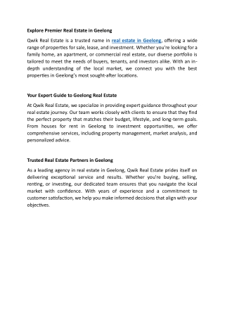 Explore Premier Real Estate in Geelong
