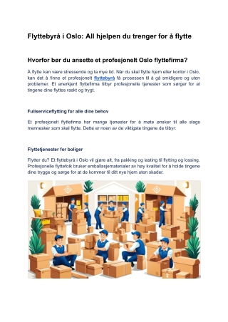 Flyttebyrå i Oslo_ All hjelpen du trenger for å flytte