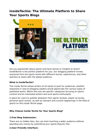 InsideTechie: The Ultimate Platform to Share Your Sports Blogs