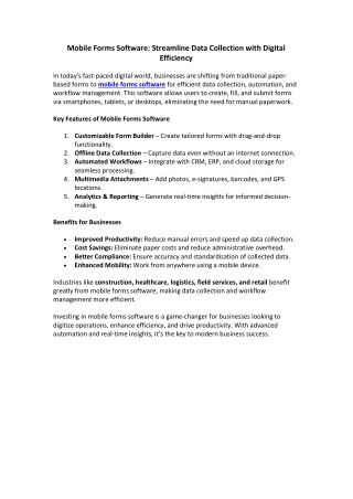 Revolutionize Your Workflow with Mobile Forms Software