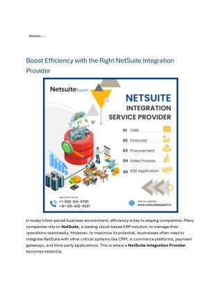 Boost Efficiency with the Right NetSuite Integration Provider