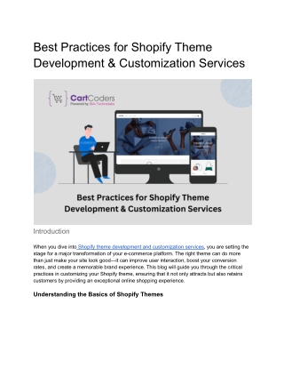 Best Practices for Shopify Theme Development & Customization Services