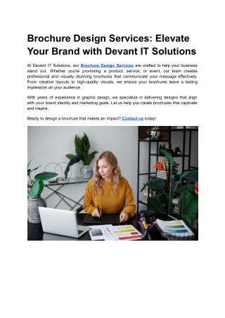 Brochure Design Services_ Elevate Your Brand with Devant IT Solutions
