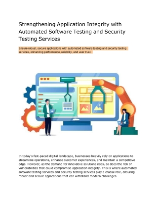 Strengthening Application Integrity with Automated Software Testing Services