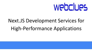 Next.JS Development Services for High-Performance Applications
