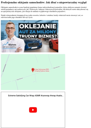 Specjalistyczne auto-detailing: Jak zadbać o niepowtarzalny wygląd