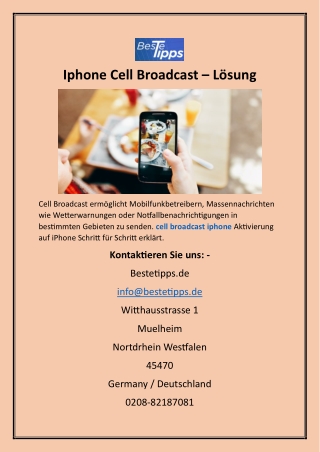 Iphone Cell Broadcast Lösung