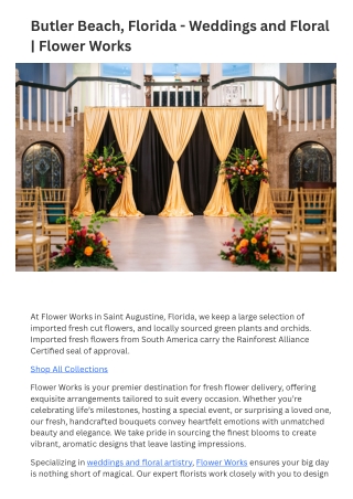 Butler Beach, Florida - Weddings and Floral | Flower Works