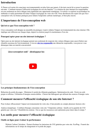 “Comment mesurer l'efficacité écologique de son site Internet ?”