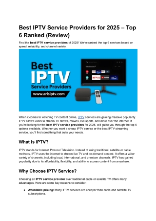 Best IPTV Service Providers for 2025 – Top 6 Ranked (Review)