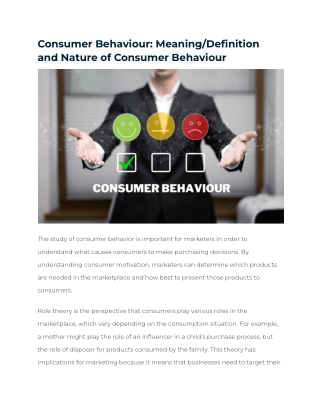 Consumer Behaviour_ Meaning_Definition and Nature of Consumer Behaviour