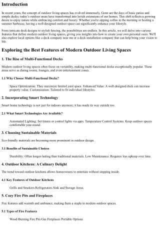 Exploring the Best Features of Modern Outdoor Living Spaces