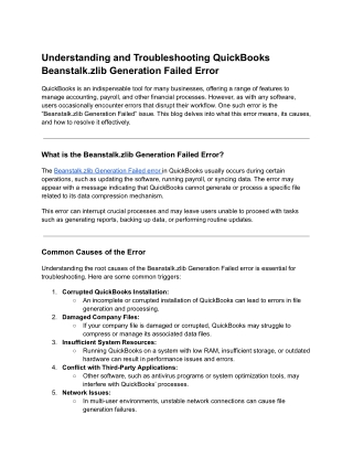 Understanding and Troubleshooting QuickBooks Beanstalk