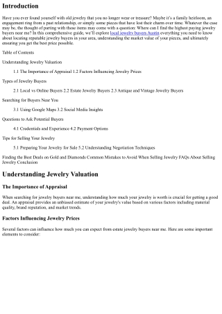 A Guide to Finding the Highest Paying Jewelry Buyers Near Me