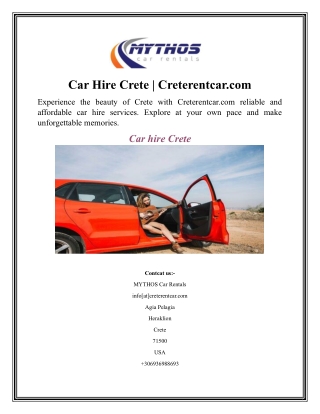 Car Hire Crete Creterentcar.com