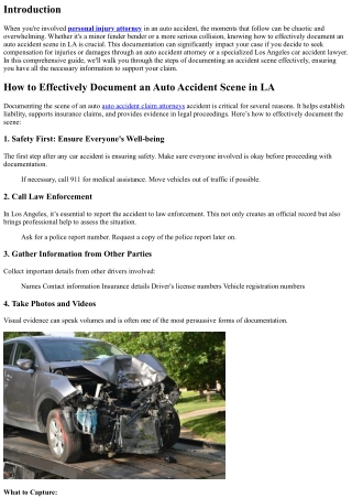 How to Effectively Document an Auto Accident Scene in LA