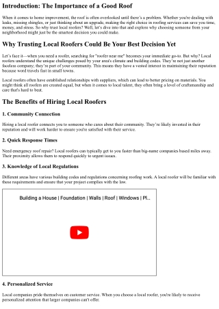 “Why Trusting Local Roofers Could Be Your Best Decision Yet”