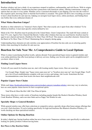 Bourbon for Sale Near Me: A Comprehensive Guide to Local Options