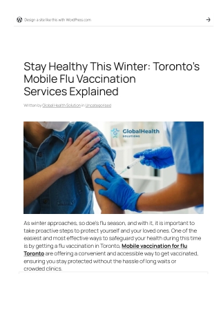 Mobile Vaccination for Flu Toronto - Global Health Solutions