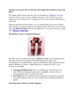 Timeless Accessories How to Elevate Your Outfit with a Burberry Scarf and Flats