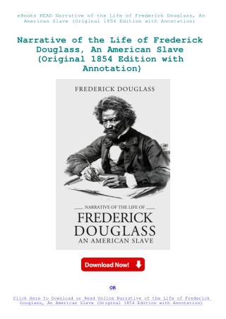 eBooks READ Narrative of the Life of Frederick Douglass  An American Slave (Original 1854 Edition wi