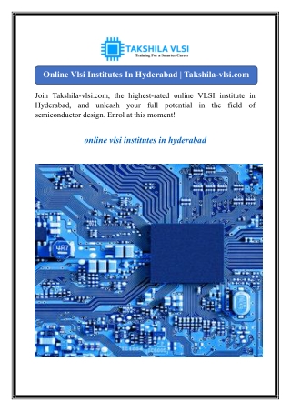 Online Vlsi Institutes In Hyderabad | Takshila-vlsi.com