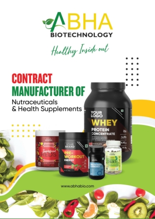 Best Nutraceutical Contract manufacturer