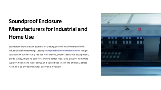 Soundproof-Enclosure-Manufacturers-for-Industrial-and-Home-Use