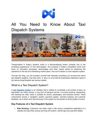 All You Need to Know About Taxi Dispatch Systems
