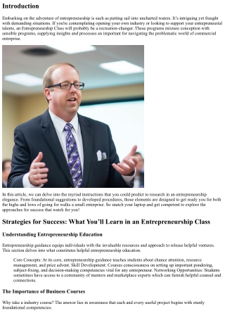 Strategies for Success: What You’ll Learn in an Entrepreneurship Class