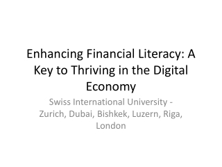 Enhancing Financial Literacy A Key to Thriving in the Digital Economy