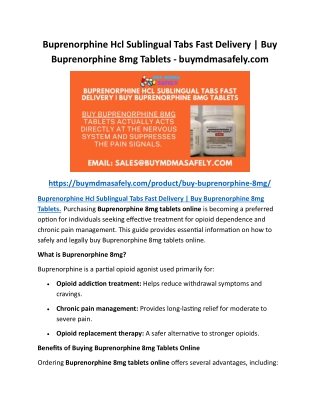 Buprenorphine Hcl Sublingual Tabs Fast Delivery Buy Buprenorphine 8mg Tablets - buymdmasafely
