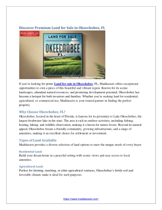 Discover Premium Land for Sale in Okeechobee